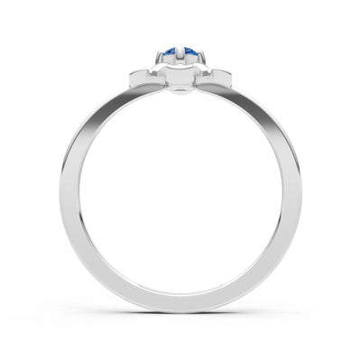 London Blue Topaz Floral Cluster Nova Bloom Ring - Round