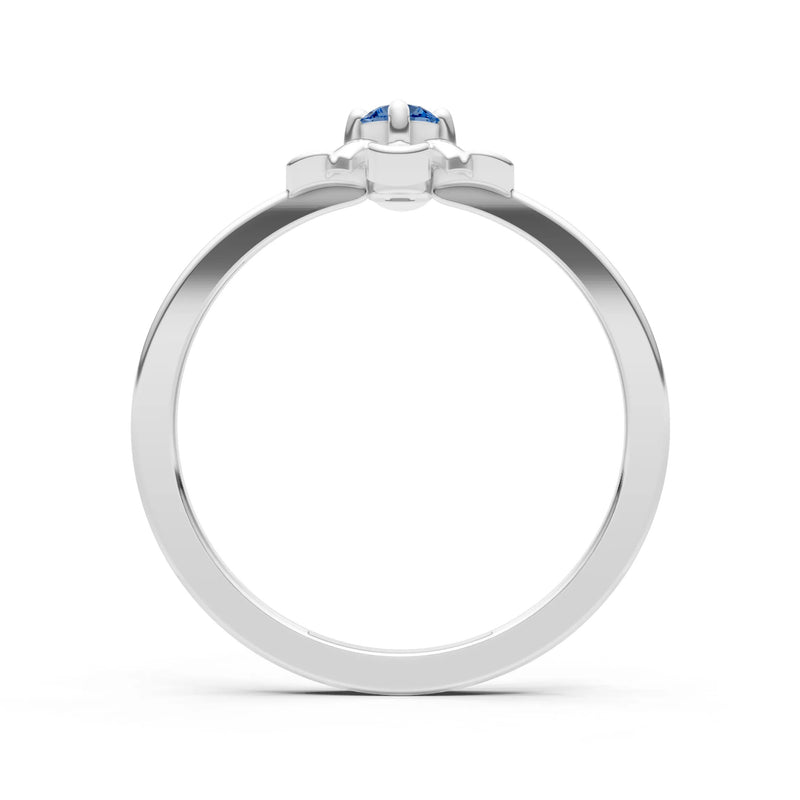 London Blue Topaz Floral Cluster Nova Bloom Ring - Round