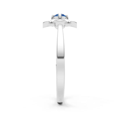 London Blue Topaz Floral Cluster Nova Bloom Ring - Round