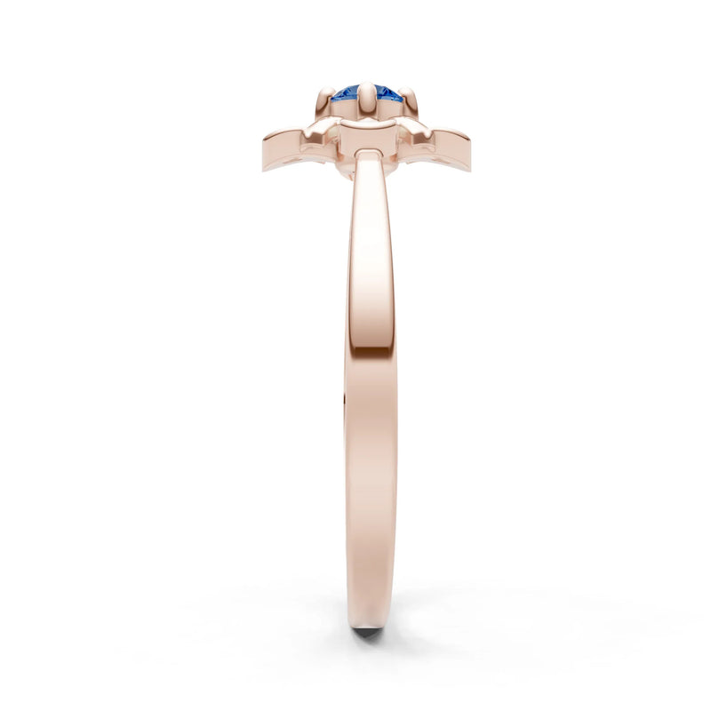 London Blue Topaz Floral Cluster Nova Bloom Ring - Round