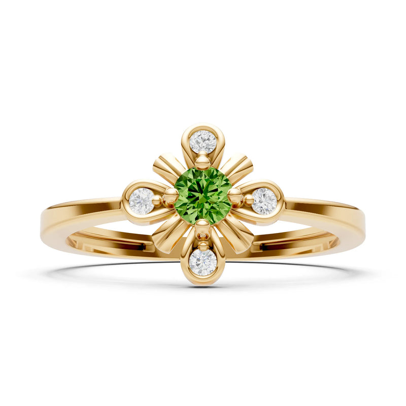 Floral Cluster Nova Bloom Ring - Round