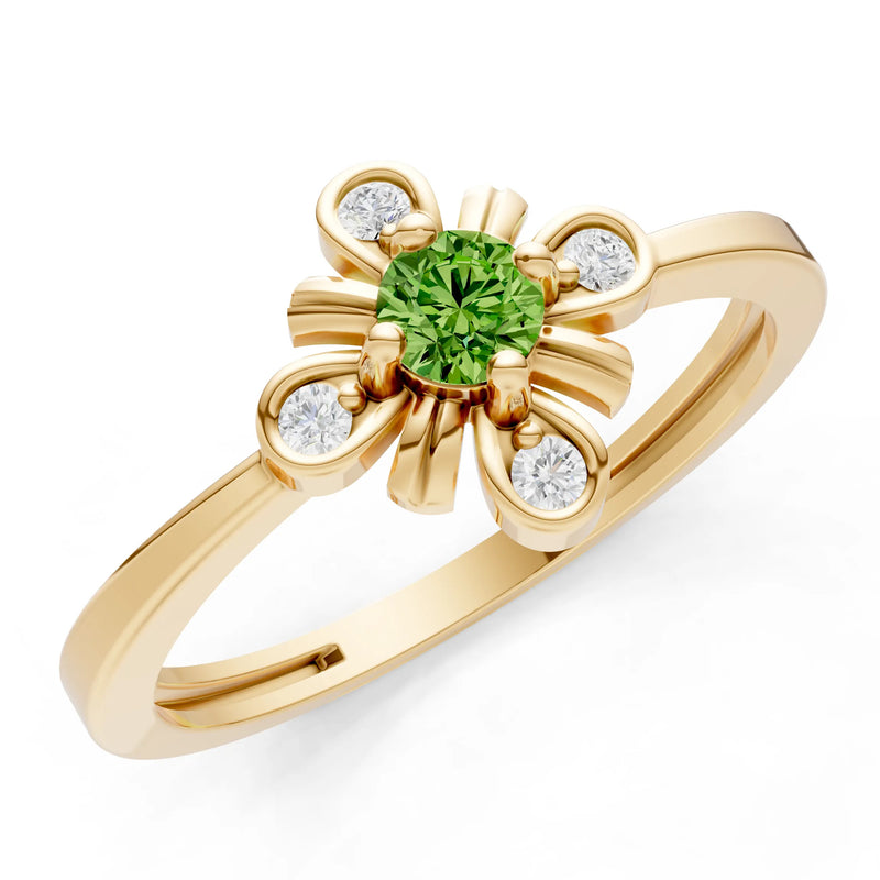 Floral Cluster Nova Bloom Ring - Round
