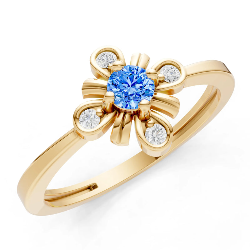 Floral Cluster Nova Bloom Ring - Round