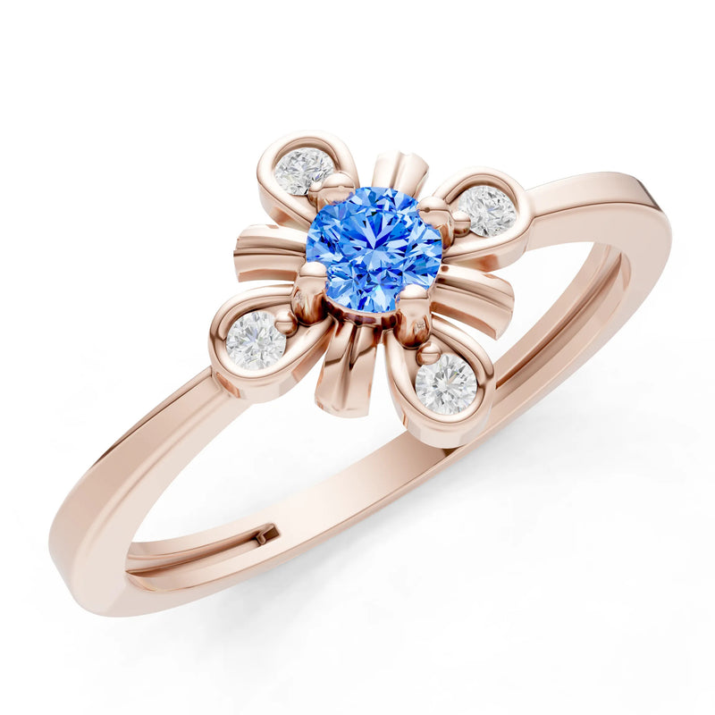 Floral Cluster Nova Bloom Ring - Round