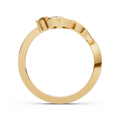 Intertwined Three-Stone Ring