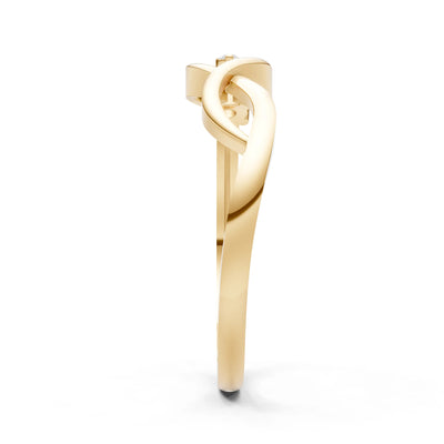 Intertwined Three-Stone Ring
