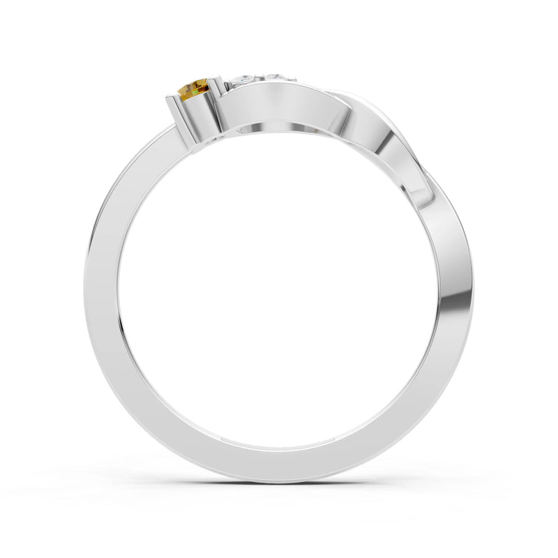 Intertwined Three-Stone Ring