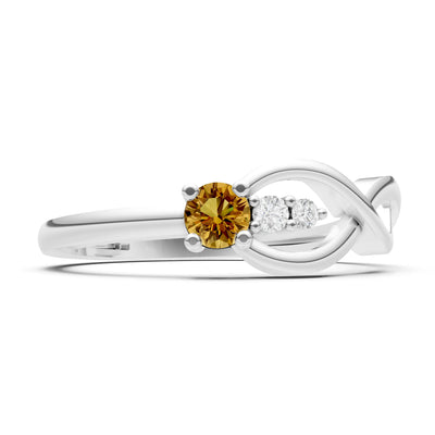 Intertwined Three-Stone Ring