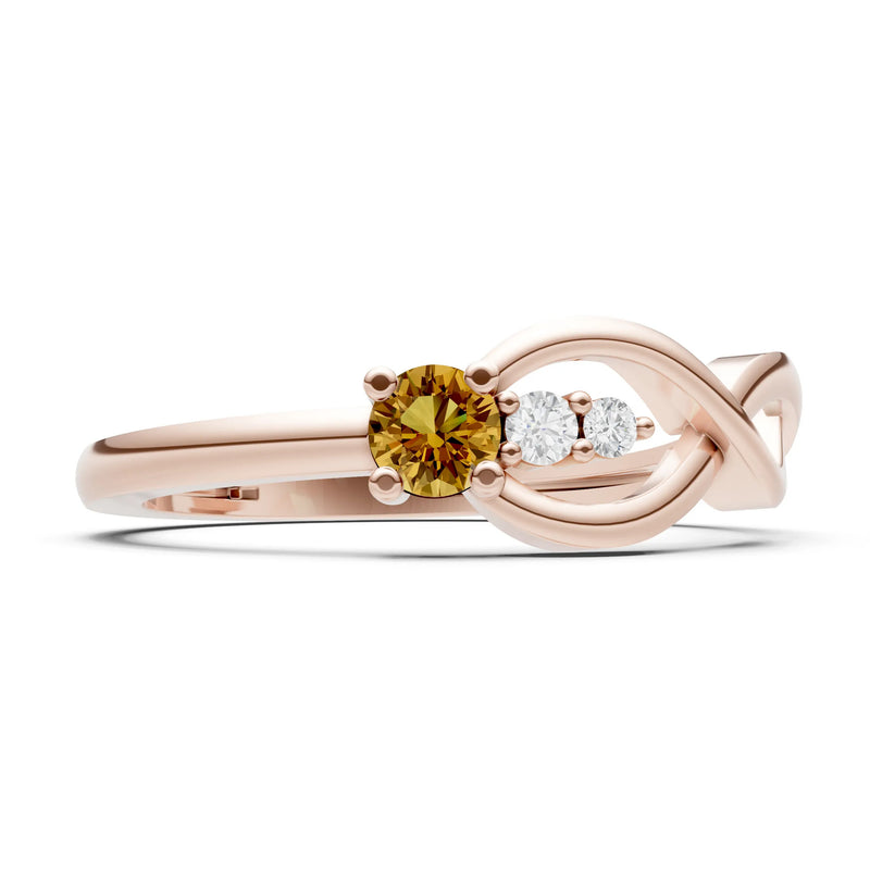 Intertwined Three-Stone Ring