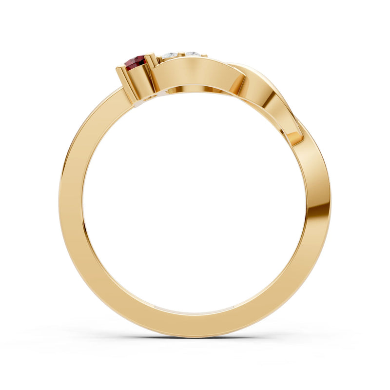 Intertwined Three-Stone Ring