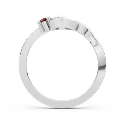 Intertwined Three-Stone Ring