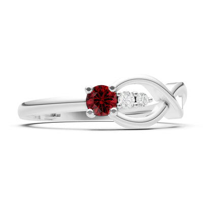Intertwined Three-Stone Ring