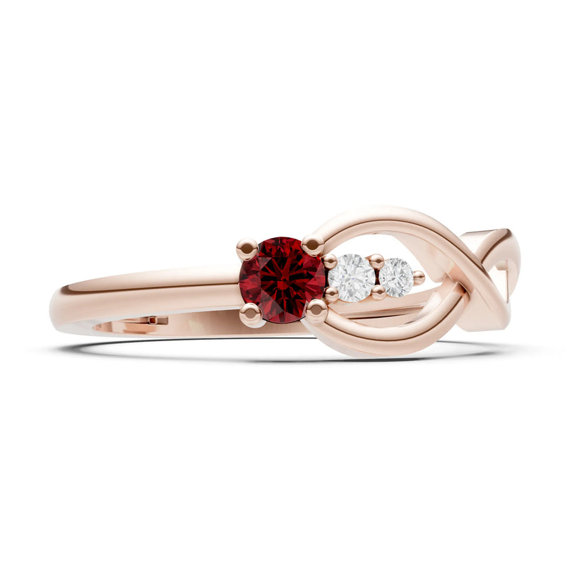 Intertwined Three-Stone Ring