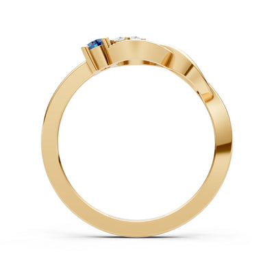 Intertwined Three-Stone Ring