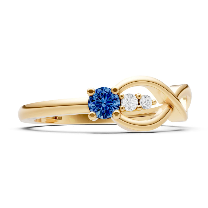 Intertwined Three-Stone Ring