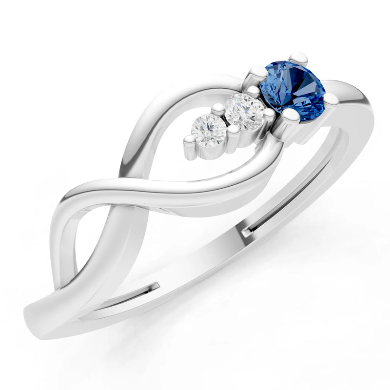 Intertwined Three-Stone Ring