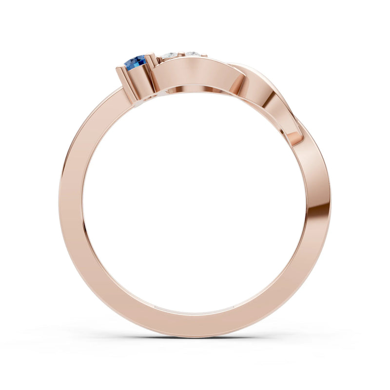 Intertwined Three-Stone Ring
