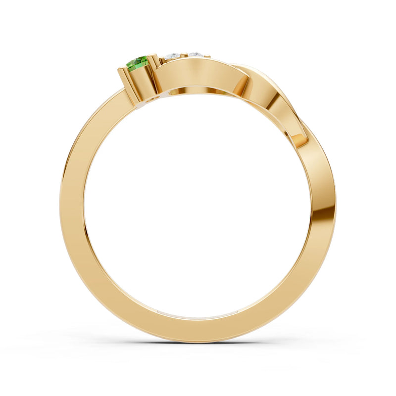 Intertwined Three-Stone Ring
