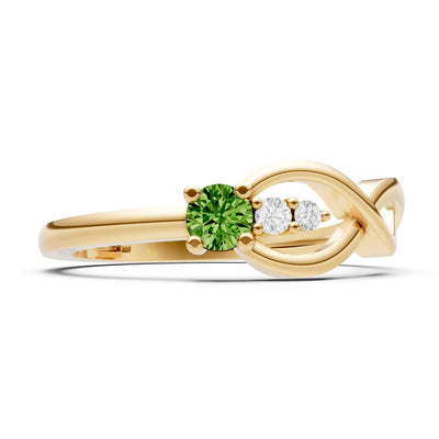 Intertwined Three-Stone Ring