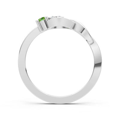 Intertwined Three-Stone Ring