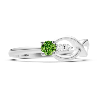 Intertwined Three-Stone Ring