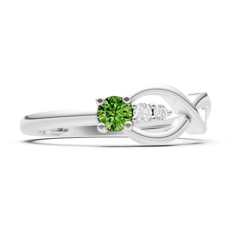 Intertwined Three-Stone Ring
