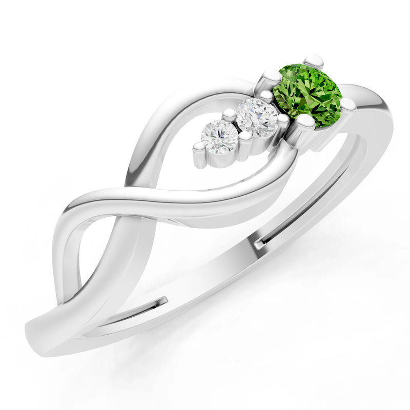 Intertwined Three-Stone Ring