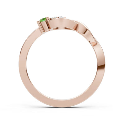 Intertwined Three-Stone Ring