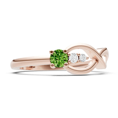 Intertwined Three-Stone Ring