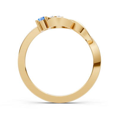 Intertwined Three-Stone Ring