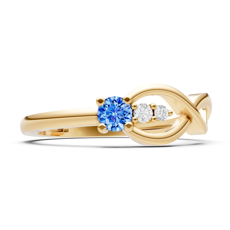 Intertwined Three-Stone Ring