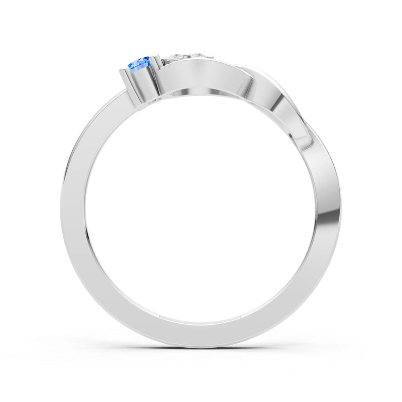 Intertwined Three-Stone Ring