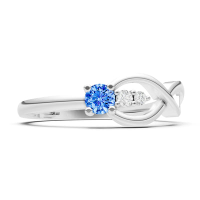 Intertwined Three-Stone Ring