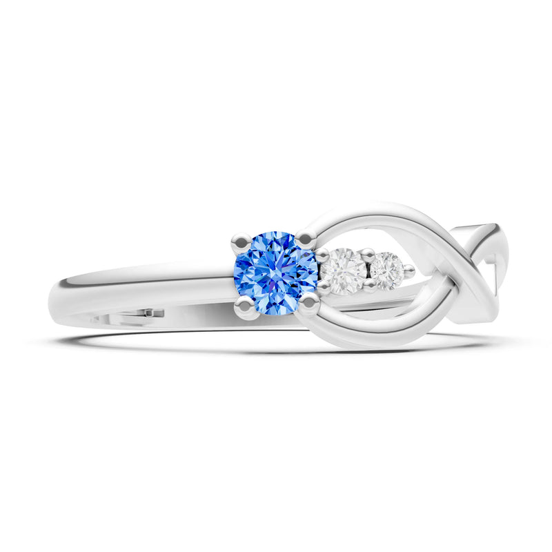 Intertwined Three-Stone Ring