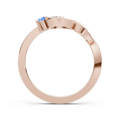 Intertwined Three-Stone Ring