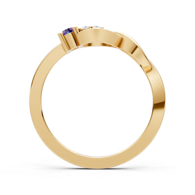 Intertwined Three-Stone Ring