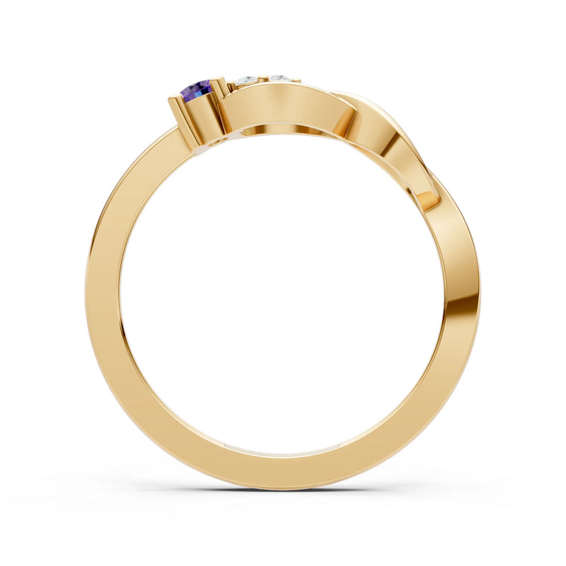 Intertwined Three-Stone Ring