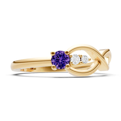 Intertwined Three-Stone Ring