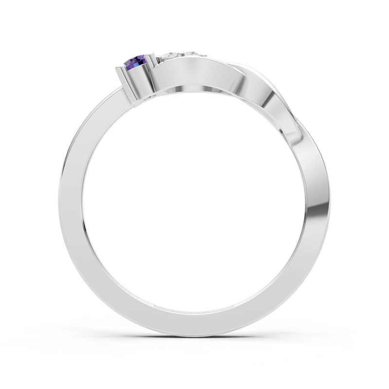 Intertwined Three-Stone Ring