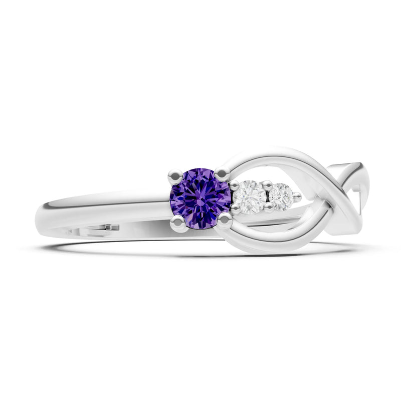 Intertwined Three-Stone Ring