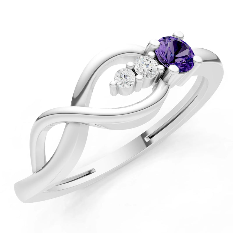 Intertwined Three-Stone Ring
