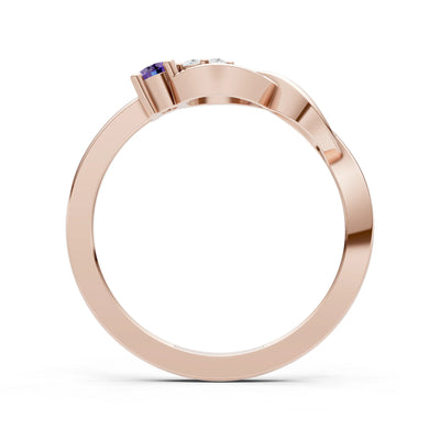 Intertwined Three-Stone Ring