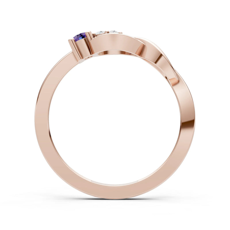 Intertwined Three-Stone Ring