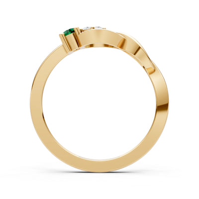 Intertwined Three-Stone Ring