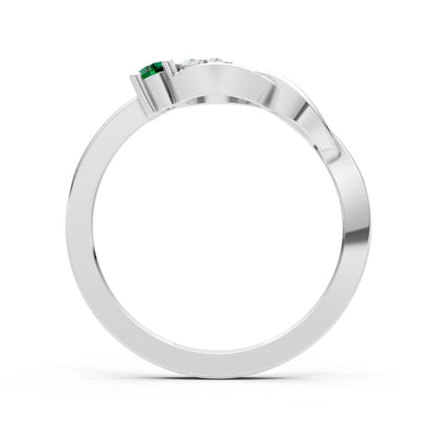 Intertwined Three-Stone Ring