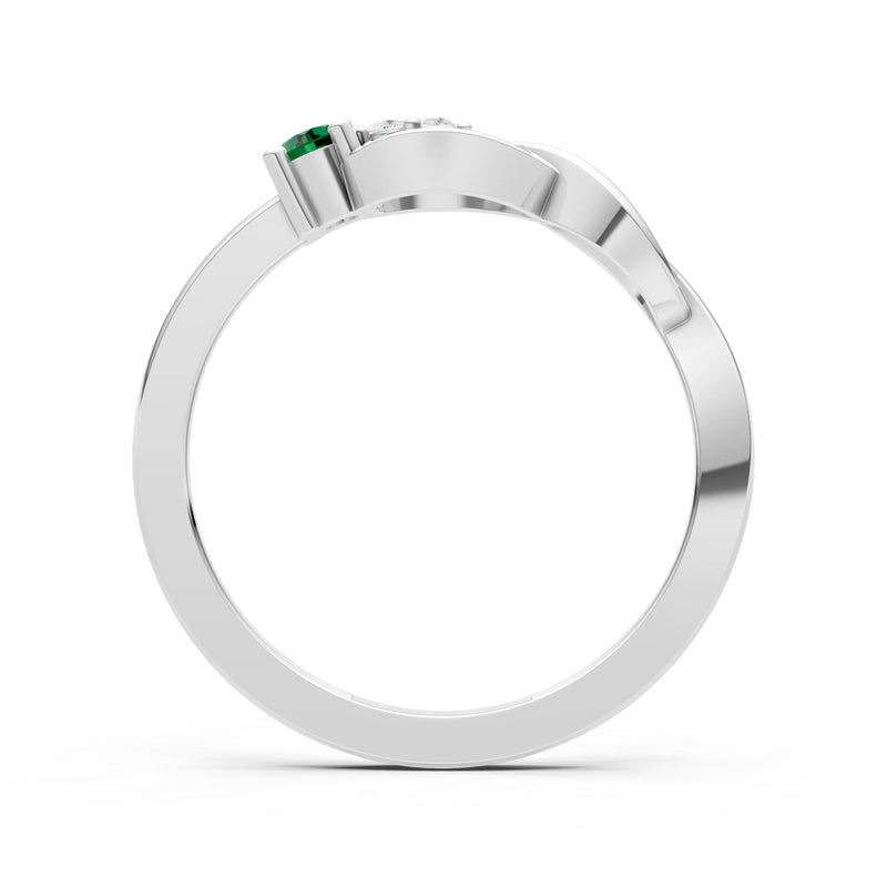 Intertwined Three-Stone Ring