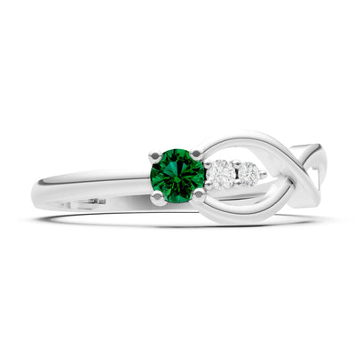 Intertwined Three-Stone Ring