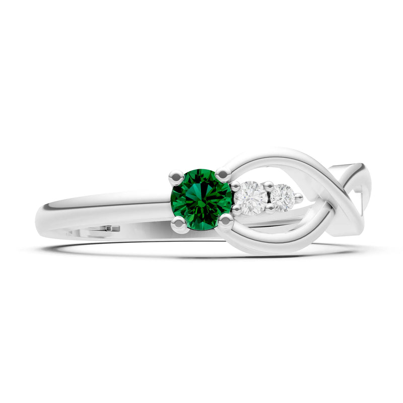 Intertwined Three-Stone Ring