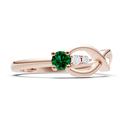 Intertwined Three-Stone Ring