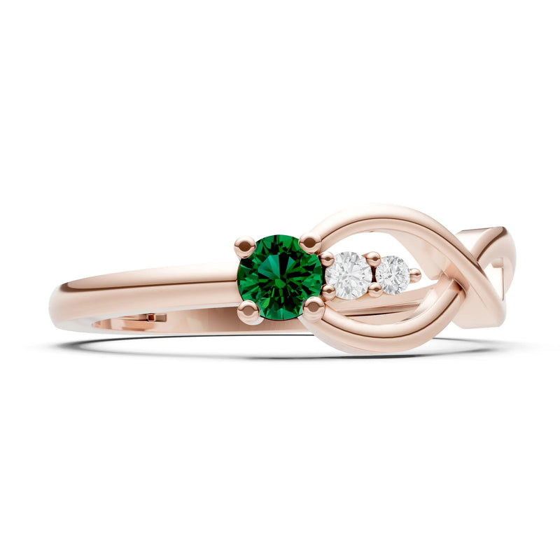Intertwined Three-Stone Ring